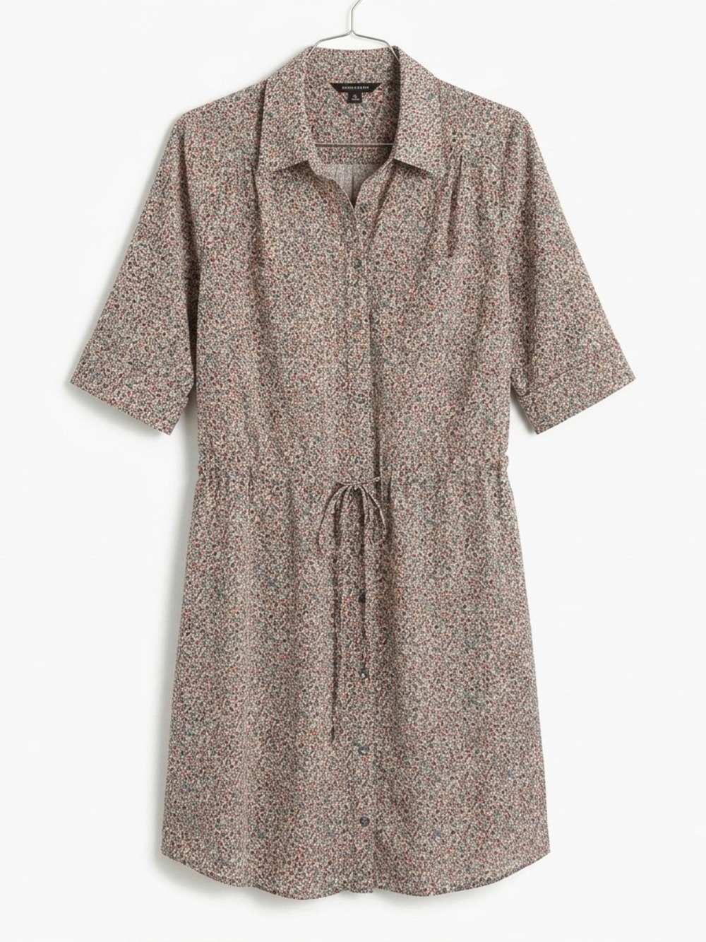Max & Mia Casual Floral Shirt Dress Size Medium Dress 100% Rayon Made USA
